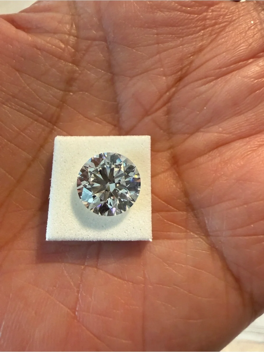 IGI 3.91ct  Round Cut F VS1 Lab Grown Set In A Semi-Mount Natural DIAMOND 14K WG